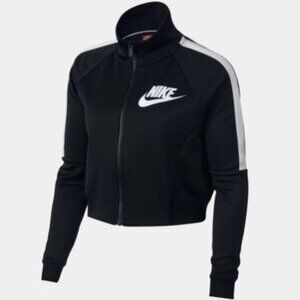 Nike Women's Sportswear Crop Track N98 Jacket | Black In Black/ White | Size L